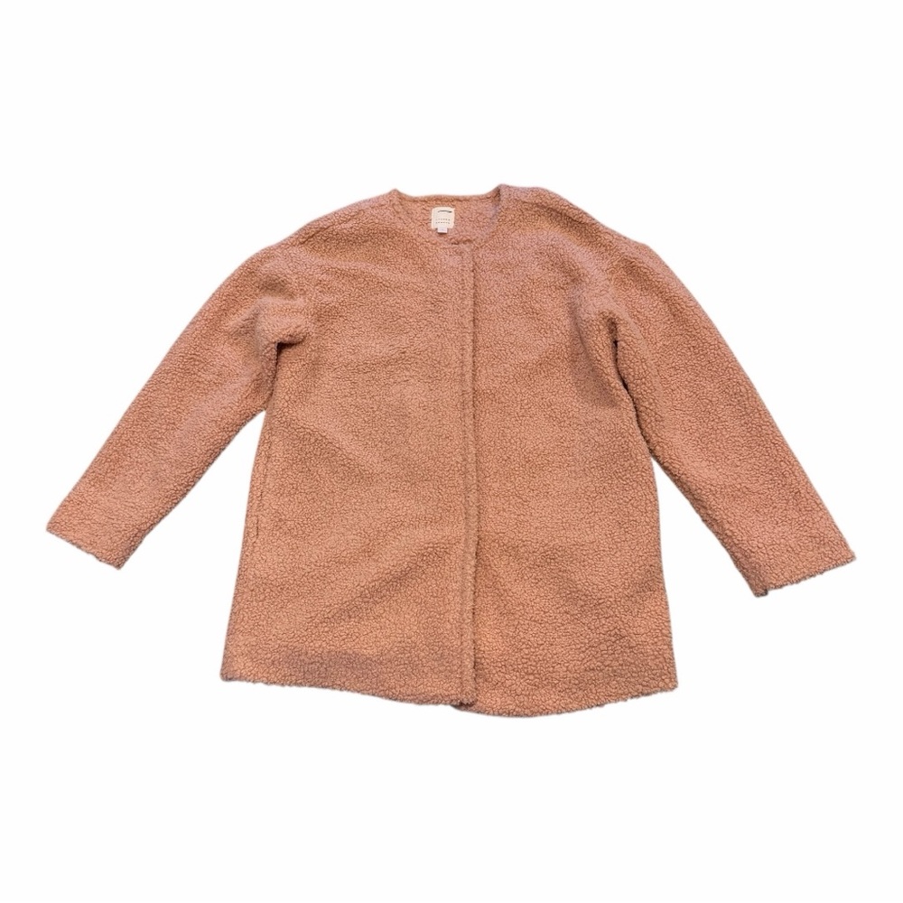 Lauren Conrad Sherpa Teddy Coat Jacket Blush Dusty Pink Open Front Womens Small